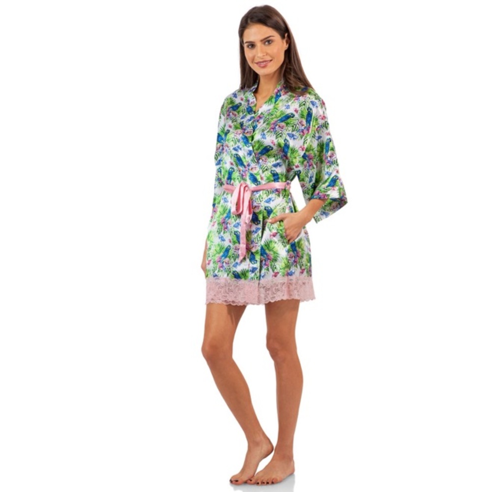 A&F Tropical kimono Silk Robe